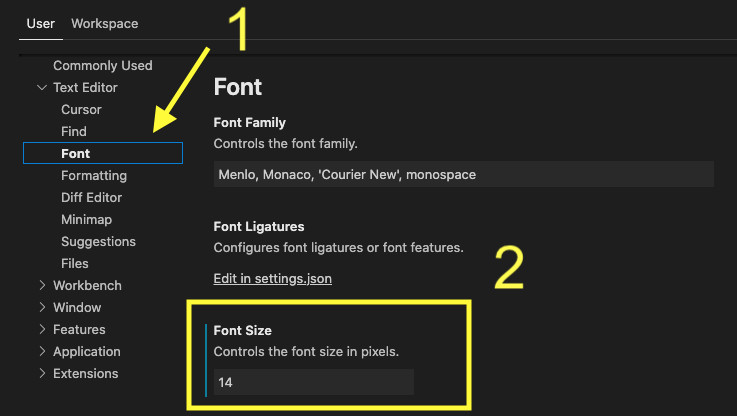 how to change font size on mac menu bar